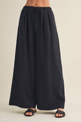 Midnight Drawstring Wide Leg Pants