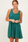 Hunter Green Ribbed Sleeveless Open Back Midi Dress