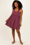 Burgundy Ribbed Sleeveless Open Back Midi Dress