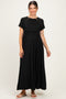 Black Ruffle Trim Maternity Maxi Dress