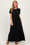 Black Ruffle Trim Maxi Dress