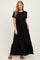 Black Ruffle Trim Maxi Dress
