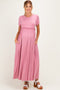 Lilac Ruffle Trim Maternity Maxi Dress