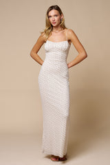 Cream Floral Twist Cut-Out Back Maternity Maxi Dress