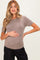 Heather Mocha Basic Short Sleeve Maternity Sweater Top