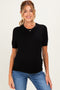 Black Basic Short Sleeve Maternity Sweater Top