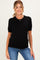 Black Basic Short Sleeve Maternity Sweater Top