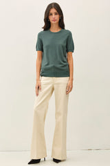 Hunter Basic Short Sleeve Sweater Top