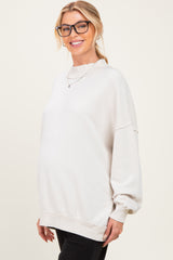 Ivory Oversized High Neck Maternity Sweatshirt