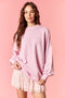 Light Pink Oversized High Neck Sweatshirt