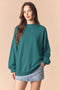 Teal Oversized High Neck Sweatshirt