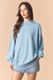 Ocean Blue Oversized High Neck Sweatshirt