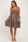Chestnut Floral Smocked Shoulder Tie Maternity Dress
