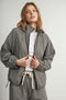 Brown Checkered Plaid Hooded Zip-Up Jacket