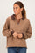 Khaki Striped Long Sleeve Polo Shirt