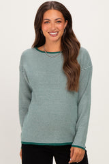 Forest Striped Waffle Knit Maternity Sweater