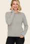 Grey Striped Waffle Knit Sweater