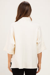 Cream Mock Neck Dolman Short Sleeve Maternity Top