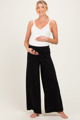Black Drawstring Maternity Lounge Pants