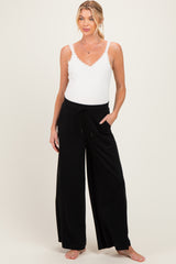 Black Drawstring Maternity Lounge Pants