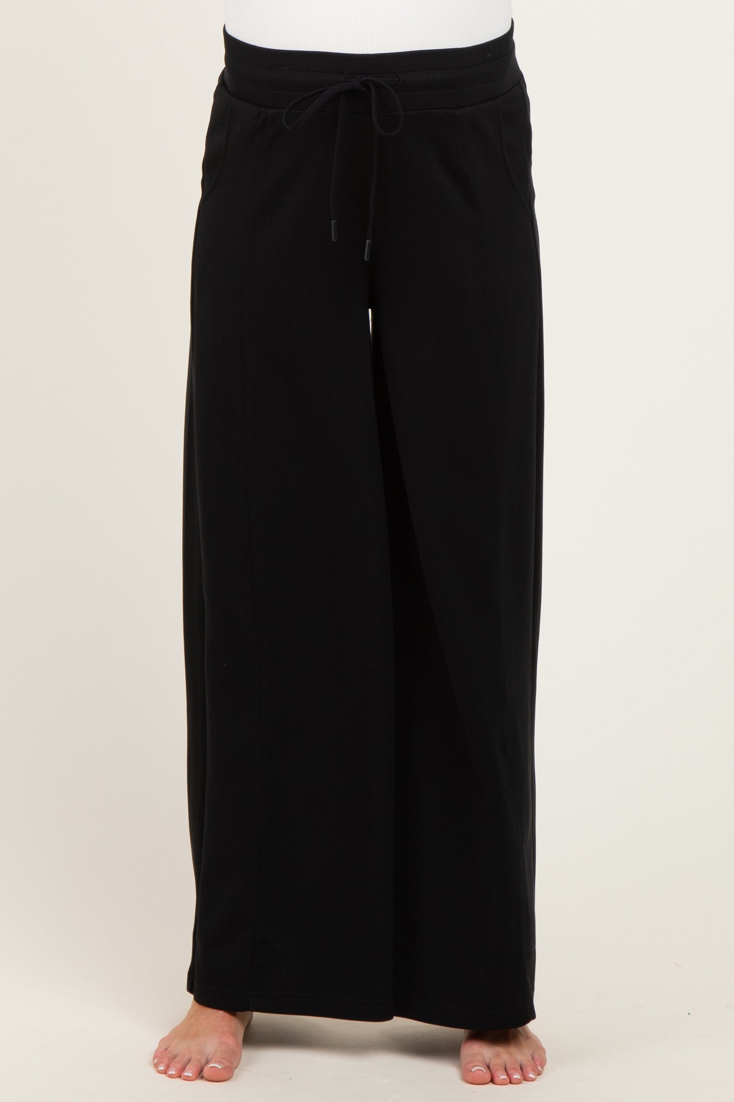 Black Drawstring Maternity Lounge Pants