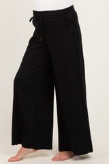 Black Drawstring Maternity Lounge Pants
