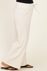 Cream Drawstring Maternity Lounge Pants