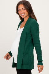 Forest Mini Waffle Knit Maternity Sweater Cardigan