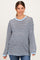 Navy Striped Slub Jersey Oversized Maternity Long Sleeve