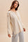 Ivory Ribbed Jersey Oversized Henley