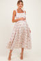 Rose Floral Sleeveless Square Neck Maternity Midi Dress