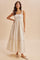 Creme Peony Floral Shoulder Tie Maxi Dress