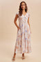 Dusty Pink Floral Button Down Maxi Dress