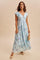Blue Floral Button Down Maxi Dress