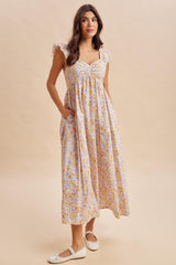 Wildflower Floral Ruffle Strap Maxi Dress