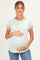 Mint Rib Color Block Short Sleeve Maternity Top