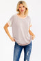 Mocha Rib Color Block Short Sleeve Top