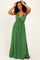 Olive Printed V Neck Maxi Dress