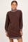 Brown Contrast Mock Neck Sweater Dress