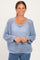 Dusk Blue Open Knit Striped Sweater Top