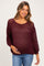 Burgundy Open Knit Striped Maternity Sweater Top