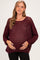 Burgundy Open Knit Striped Maternity Sweater Top