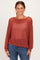 Terracotta Open Knit Striped Sweater Top