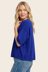 Royal Basic Short Sleeve Sweater Top