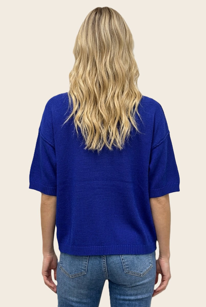 Royal Basic Short Sleeve Sweater Top