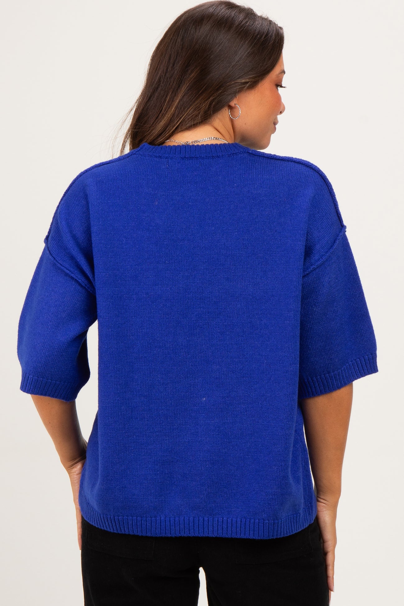 Royal Basic Maternity Short Sleeve Sweater Top