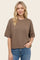 Mocha Basic Short Sleeve Sweater Top