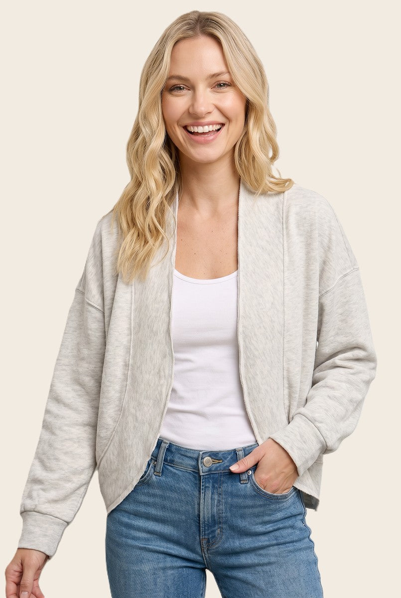 Oatmeal French Terry Shrug Cardigan