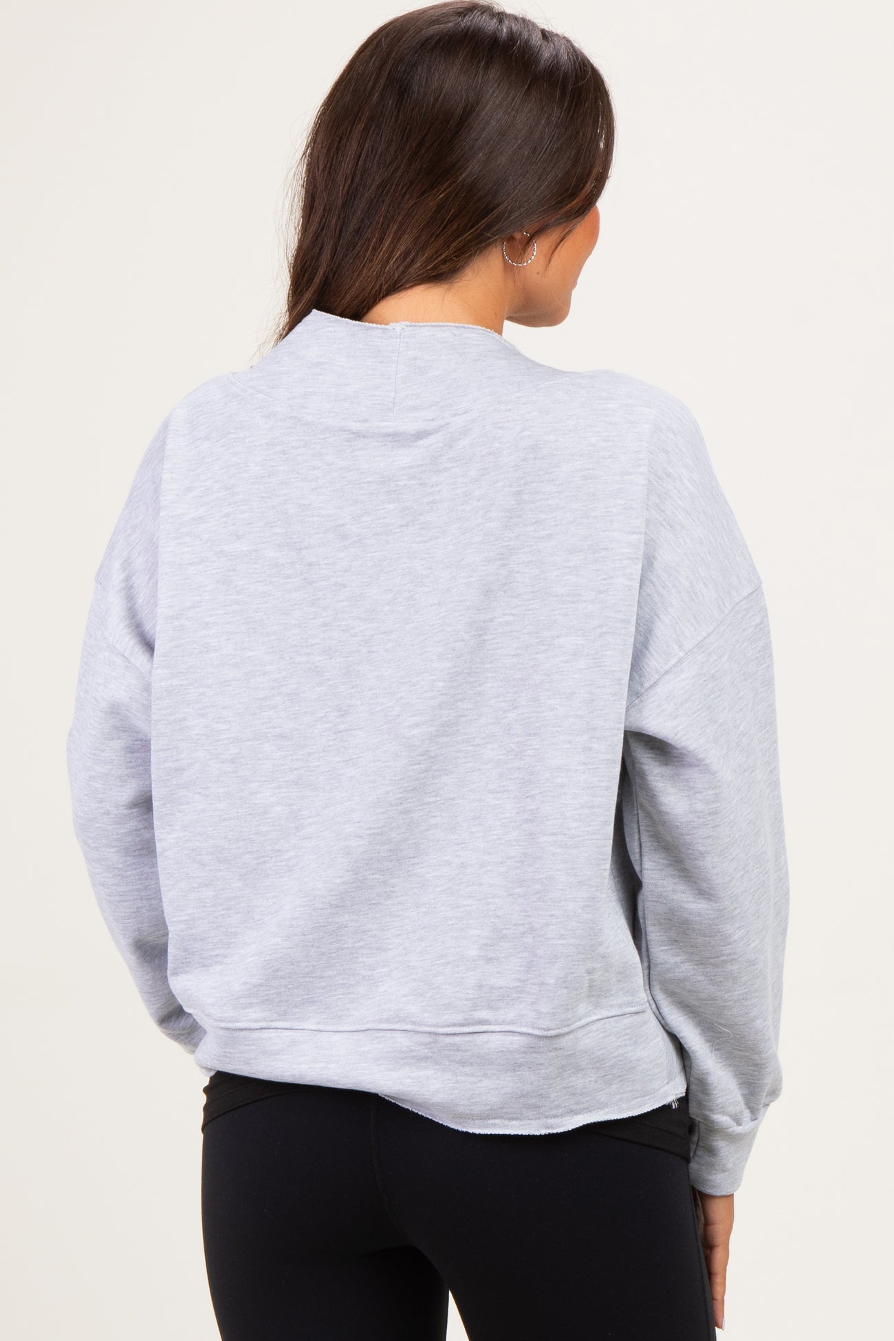 Heather Grey French Terry Maternity Shrug Cardigan