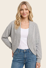 Heather Grey French Terry Maternity Shrug Cardigan